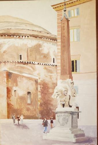 The Pantheon and Bernini's Elephant, Rome, Italy